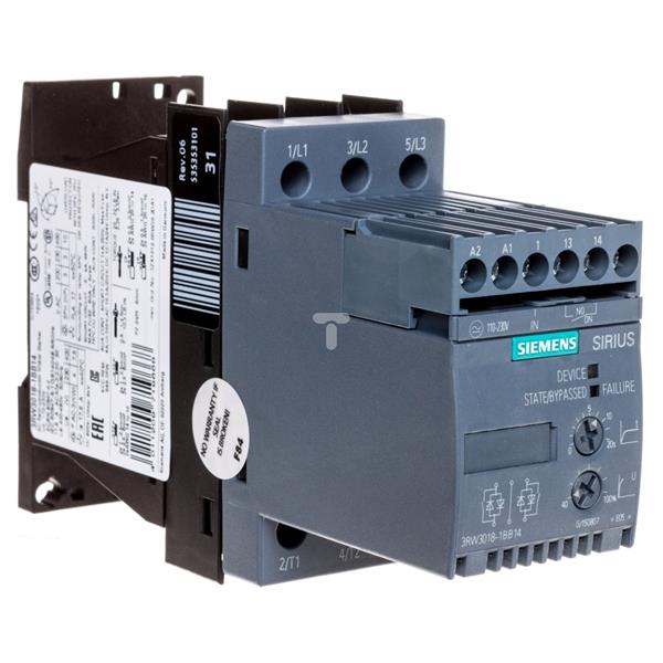 Softstart 3-fazowy 200-480VAC 17,6A 7,5kW/400V Uc=110-230V AC/DC S00 3RW3018-1BB14