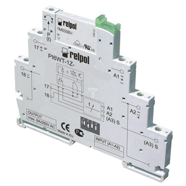 Przekaźnik czasowy wąskoprofilowy wielofunkcyjny 1Z 6A 1sek-10dni 24VAC/DC PIR6WT-1Z-24VAC/DC-O 857678