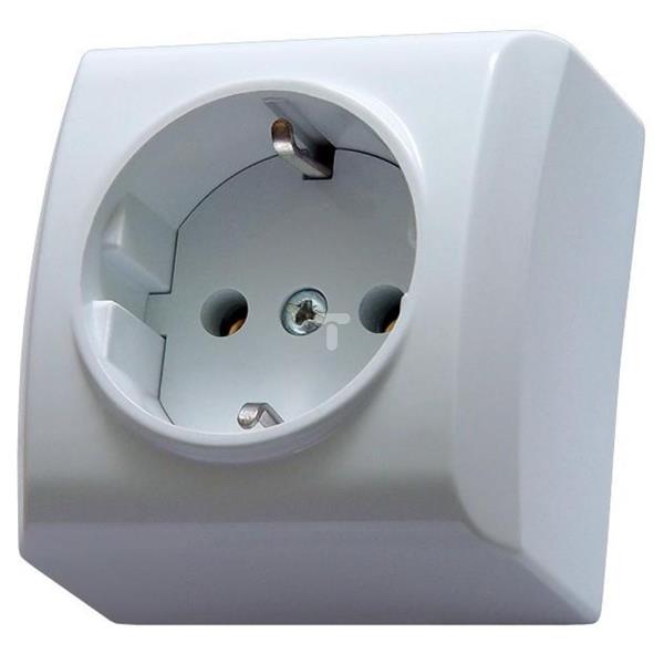BIS Gniazdo pojedyncze SCHUKO z/u 16A IP20 białe GN-1BS/00