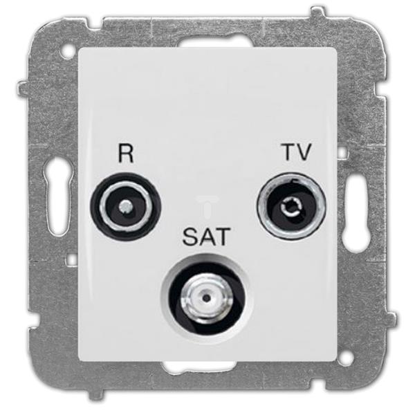 Catrin Gniazdo antenowe RD/TV/SAT przelotowe 10dB bez ramki białe 2161-10