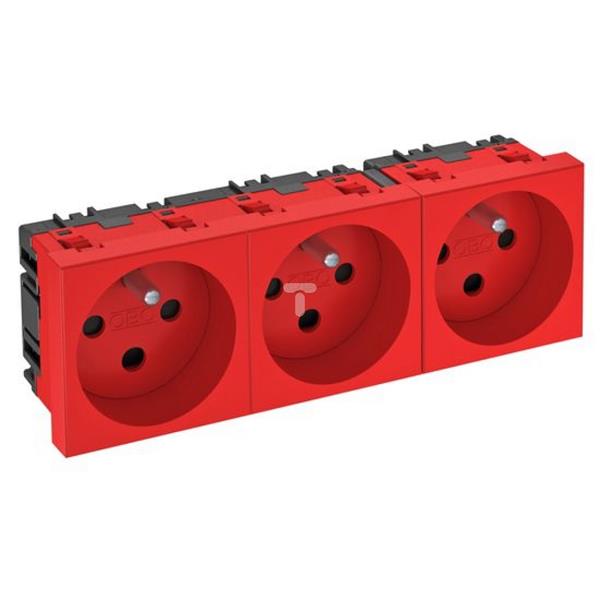 Gniazdo zasilające M45 potrójne z/u 16A czerwone STD-F0K SRO3 6120316