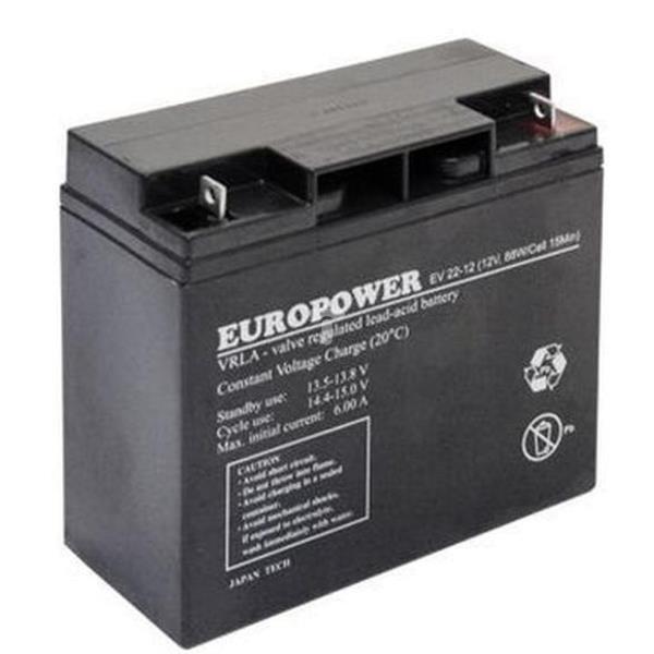 Akumulator ołowiowo-kwasowy 12V 20Ah EV-22/12 Europower VRLA 22EP