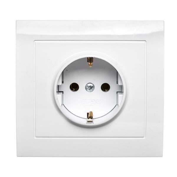 KIER Gniazdo pojedyncze z/u SCHUKO białe GP-1WS/00  