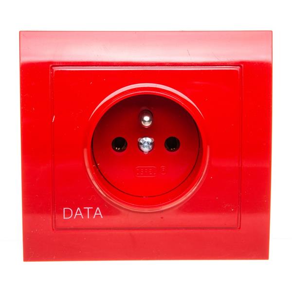 KIER Gniazdo pojedyncze z/u DATA czerwone GP-1WZD/22 
