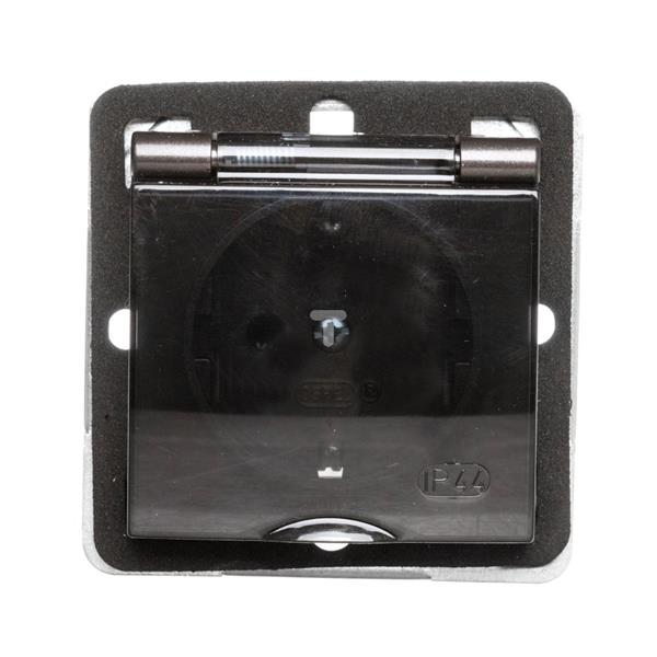 IMPRESJA Gniazdo bryzgoszczelne z/u IP44 SCHUKO antracyt GPH-1YS/m/50/d