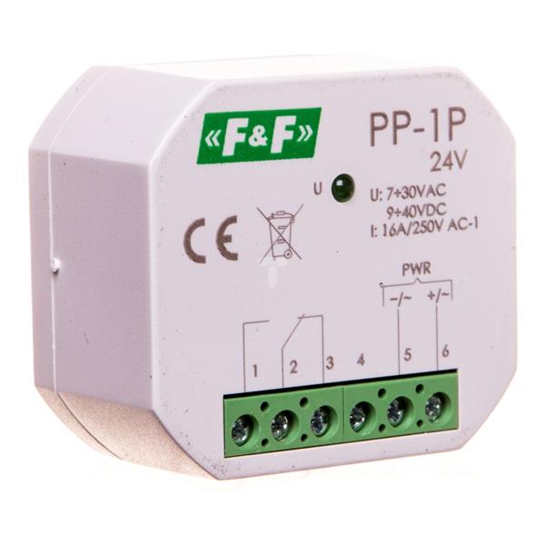 Przekaźnik elektromagnetyczny 1P 16A 7-30V AC / 9-40V DC PP-1P 24V