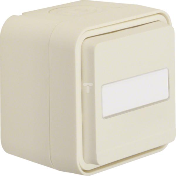 Berker W.1 Gniazdo pojedyncze SCHUKO z polem opisowym, kompletne IP55 biały 47413512