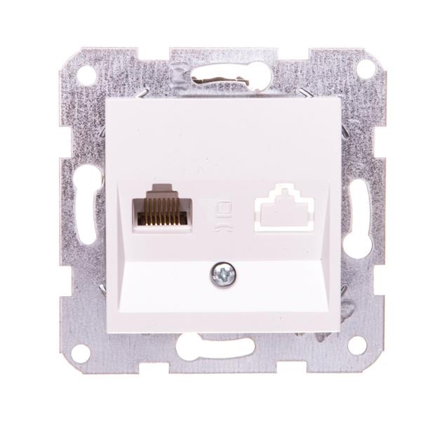 KARRE Gniazdo komputerowe pojedyncze RJ45 kat 5e białe 90963632