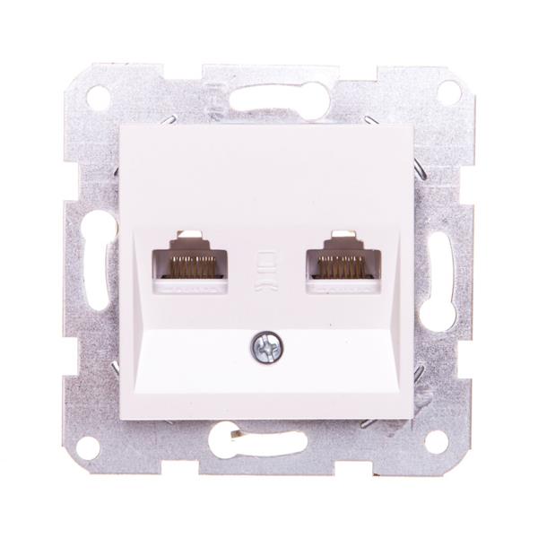 KARRE Gniazdo komputerowe podwójne RJ45 kat 5e białe 90963634