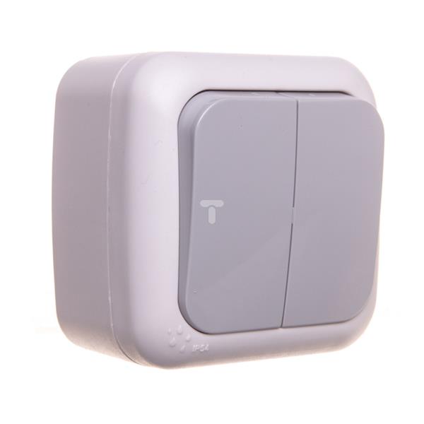 PALMIYE Łącznik świecznikowy 2-grupowy IP54 szary 90555502