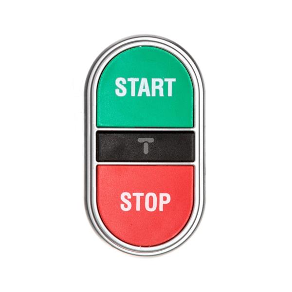 Przycisk sterowniczy dwuklawiszowy kryty z samoczynnym powrotem zielony/czerwony bez adaptera START-STOP LPCB7133