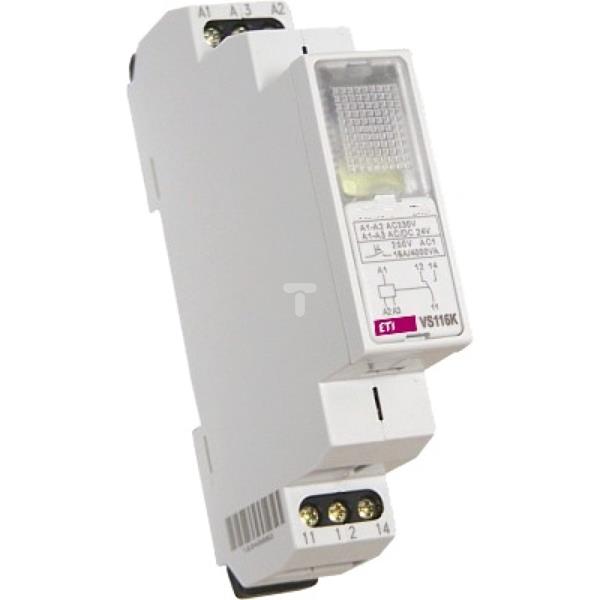 Przekaźnik modułowy 1P 16A 230 AC / 24V /z lampką sygnalizacyjną białą/ VS116K 002471211