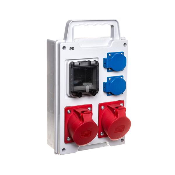 Rozdzielnica budowlana 4 moduły 2x2P+Z 3P+N+Z 32A RS-4 6212-00