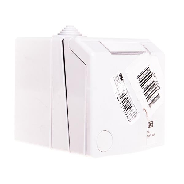 Design Gniazdo hermetyczne pojedyncze z/u 16A IP44 białe 8631v