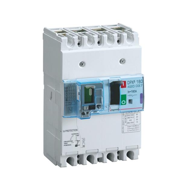 Wyłącznik mocy 4P 160A 16kA z zabezpieczeniem różnicowoprądowym DPX3 160 420037