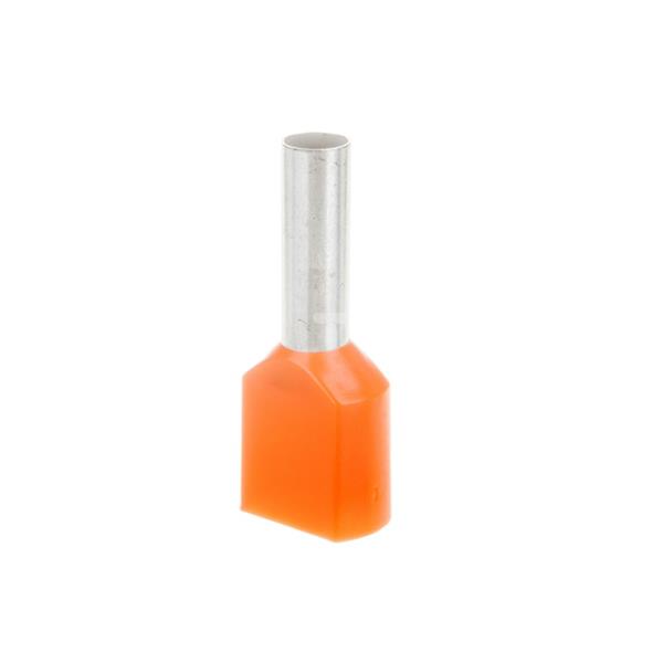Końcówka tulejkowa izolowana HI 2X4/12 pomarańczowa E08KH-02020102201 /100szt./