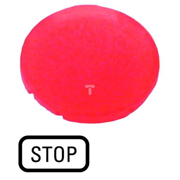 Soczewka przycisku 22mm płaska z opisem STOP M22-XDL-R-GB0 218326