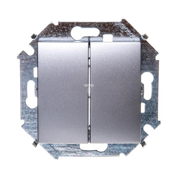 Simon 15 Łącznik schodowy podwójny aluminium metalizowane 1591397-026 WS15-1591397-026