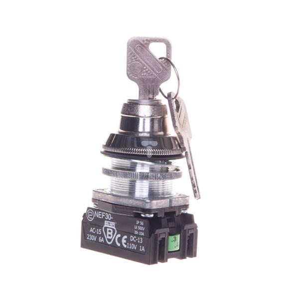 Przycisk sterowniczy 30mm z kluczem bez samopowrotu 2Z NEF30-B2X W0-NEF30-B 2X