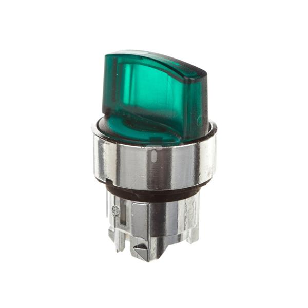 Głowica przełącznika sterowniczego 3-położeniowego 22mm zielona podświetlana IP69K ZB4BK1733