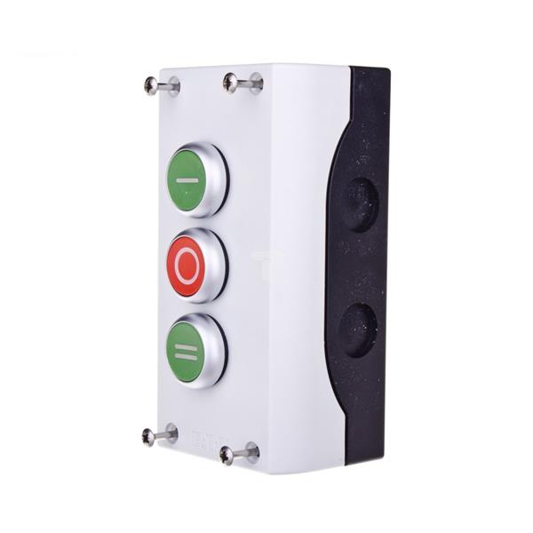 Kaseta sterownicza 3-otworowa z przyciskami zielony/czerwony/zielony IP65 M22-I3-M1 216532