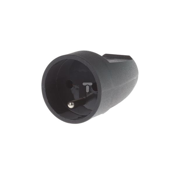 Gniazdo przenośne pojedyncze z/u 16A IP20 czarne S-131 S13105