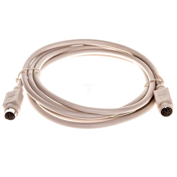 Kabel przedłużający PS/2 Typ miniDIN6/miniDIN6, M/Ż beżowy 2m AK-590200-020-E