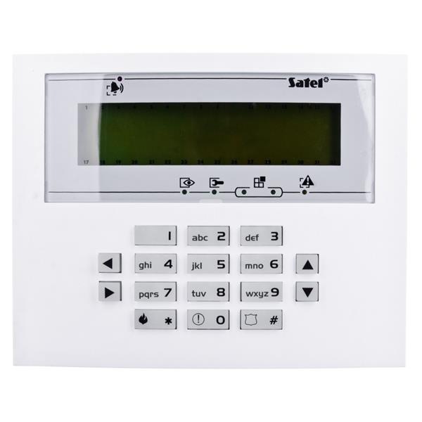 Klawiatura obsługi systemu alarmowego, LCD, 2 wejśćia, wersja L, do systemu Integra, Satel INT-KLCDL-GR
