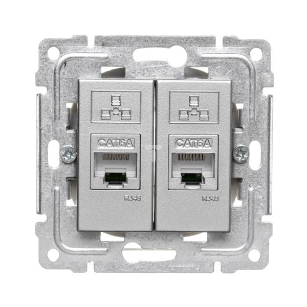 DANTE Gniazdo komputerowe podwójne 2xRJ45 kat.6 ekranowane inox 454168