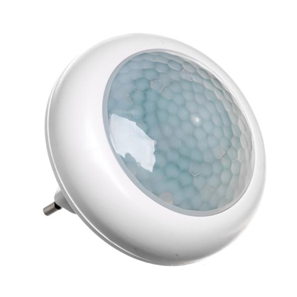 Lampka nocna wtykowa 8xLED 0,5W z czujnikiem zmierzchowym biała PIR LX-LD-108P 1456000040 P3304