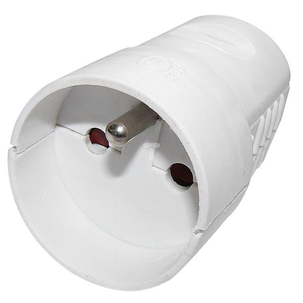 Gniazdo przenośne wtykowe proste 16A 250V 2P+Z białe YC-FAX-4 1906010100 P0042