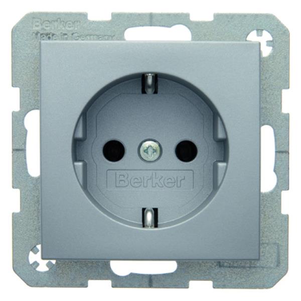 Berker B.1.3.7 Glas Gniazdo pojedyncze SCHUKO 16A 250V aluminium 47431404