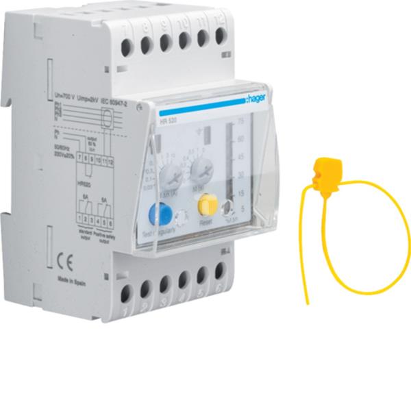 Przekaźnik różnicowoprądowy 0,03-10A regulowana zwłoka 50% LED HR520