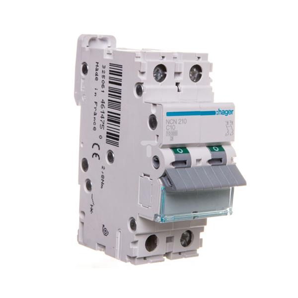 Wyłącznik nadprądowy 2P C 10A 10kA AC MCB NCN210