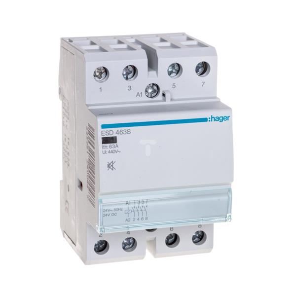 Stycznik modułowy cichy 63A 4Z 0R 24V AC/DC ESD463S