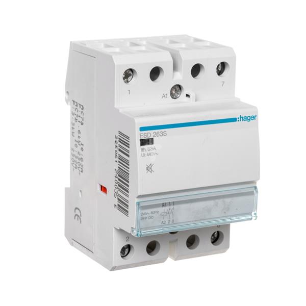 Stycznik modułowy cichy 63A 2Z 24V AC/DC ESD263S