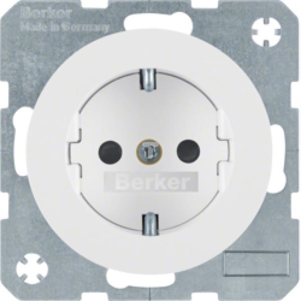 Berker R.1/R.3 Gniazdo pojedyncze Schuko 16A 250V białe 47432089