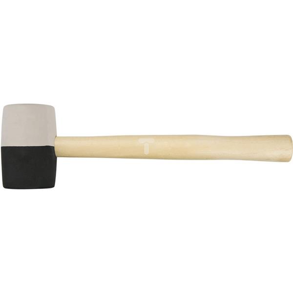 Młotek gumowy 450g śr. 58mm czarno-biała guma trzonek drewniany 02A354