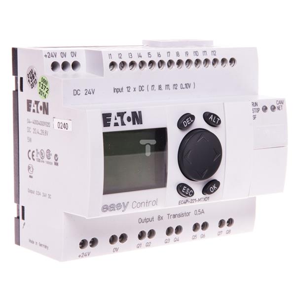 Sterownik easyControl 12we/8wy (tranzystorowe) 24V DC klawiatura wyświetlacz LCD EC4P-221-MTXD1 106391