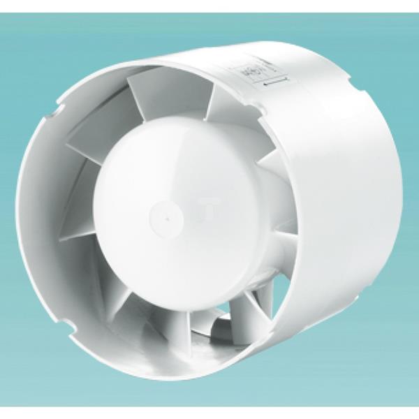 Wentylator kanałowy fi 125 230V 16W 190m3/h 38dB o przepływie mieszanym z timerem biały 125VKO1T