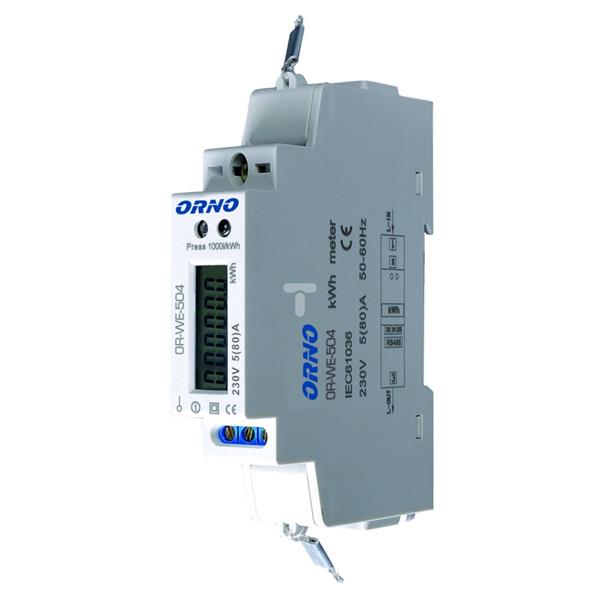 Wskaźnik zużycia energii elektrycznej 1-fazowy 80A 230V port RS-485 z wyświetlaczem LCD OR-WE-504