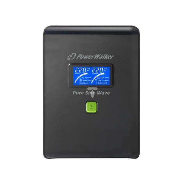 UPS POWER WALKER LINE-INTERACTIVE 1500VA 6xIEC 230V, czysta sinusoida, RJ11/45 IN/OUT, USB, LCD VI 1500 PSW