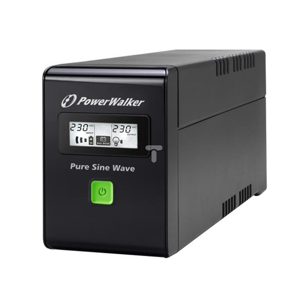 UPS POWER WALKER LINE-INTERACTIVE 600VA 3xIEC 230V, czysta sinusoida, RJ11/45 IN/OUT, USB, LCD VI 600 SW