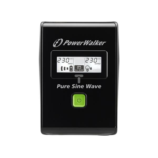 UPS POWER WALKER LINE-INTERACTIVE 600VA 2x PL 230V, czysta sinusoida, RJ11/45 IN/OUT, USB, LCD VI 600 SW/FR