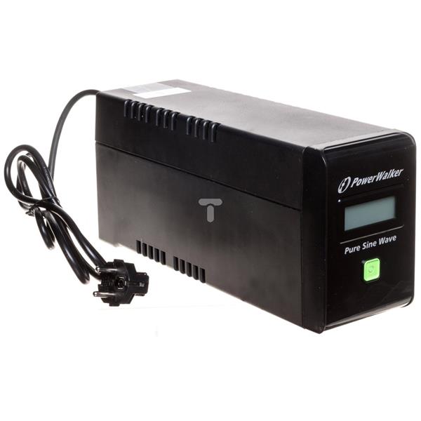 UPS POWER WALKER LINE-INTERACTIVE 800VA 2xPL 230V, czysta sinusoida, RJ11/45 IN/OUT, USB, LCD VI 800 SW/FR