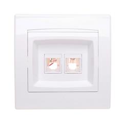 Anya Gniazdo komputerowe podwójne RJ11 białe AYA4200121