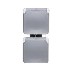 PLEXO55 Gniazdo podwójne pionowe z/u 16A szare 069563