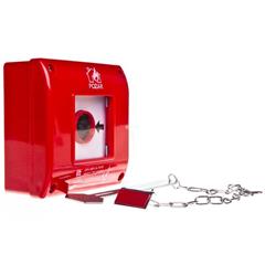 Przycisk przeciwpożarowy natynkowy 1Z czerwony z młotkiem OP1-W01-A\10-M