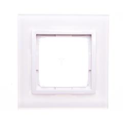 Simon 54 Nature Ramka pojedyncza szklana biała perła DRN1/70 WMDZ-0110XS-070