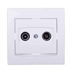 Anya Gniazdo antenowe RD/TV przelotowe 4dB z ramką białe AYA3300121